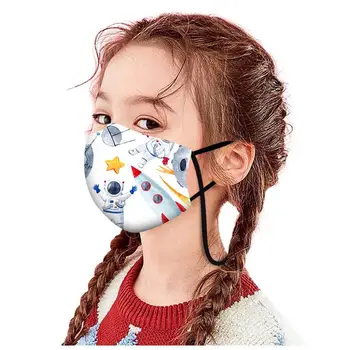 6PCS copii Copii de Călătorie Spațiu Masca Refolosibile Lavabile Respirabil Masca de Fata Clema Măști Cu Curea de Gât Șir Coarda