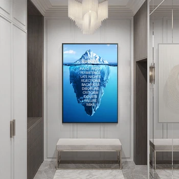 DDHH Iceberg de Succes Panza Poster Peisaj Motivaționale Canvas Wall Art Nordic Imprimare Imagine Perete Pentru Living Modern