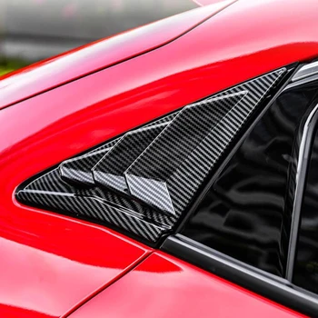 ABS Spate Trimestru Fereastra Panou Lateral Fante Negre din Fibra de Carbon de Culoare Aerisire Decal Acoperire Pentru Honda Civic Type R Hatchback 2020 2021