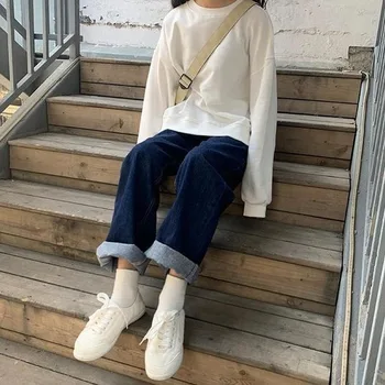 Blugi Femei Toamna Gros-picior Larg Streetwear Înaltă talie Pantaloni din Denim Libere Colector de Agrement Direct All-meci Harajuku Vintage