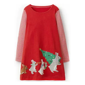 Fata rochie de brand nou Copii bunny rochii fete îmbrăcăminte merry Christmas tree cadou din bumbac pentru copii rochie pentru fete 2020 rochie baby