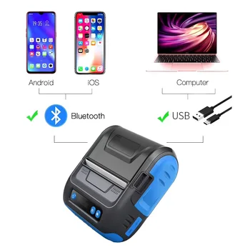 Imprimantă portabilă Bluetooth Pos 80mm Termice Imprimanta de coduri de Bare de 3 inch Eticheta Primire 2 in 1 Imprimantă pentru Afaceri Mici ESC/POS