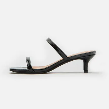 De Vară 2020 Square toe Sandale Femei de Moda Med Înalt, Subțire Femei Slide Sandale de Moda Exterior Interior