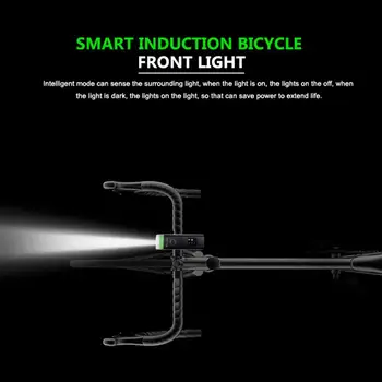 VEST BIKING 2000mAh 350LM 4 Moduri de Biciclete Lumina USB Reîncărcabilă Senzor de Lumină Biciclete MTB Lanterna Far Lanterna Preveni efectul de Orbire