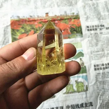 60g naturale citrin cristal de vindecare bagheta galben cristal de cuarț punct