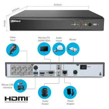ANNKE H. 265 4K 8CH Ultra HD de Supraveghere CCTV DVR 5IN1 Digital Video Recorder de Detectare a Mișcării Pentru 5MP, 8MP Analog Camera IP