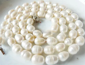 De vânzare la CALD transport gratuit superba 9-11mm de moda alb natural neregulate Akoya pearl coliere 36 bv05