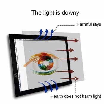 Portabil A3 LED Tampon Cutie Desen Copie Bord Elaborarea Tabletă Grafică Tabelul Pad Panoul Pad Copie de Bord cu Control Luminozitate
