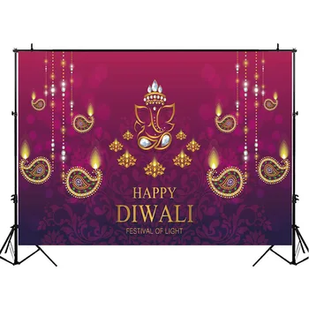 NeoBack Fericit Diwali Fondul Picătură de Apă Diamond Model Retro Roșu Fotografie Fundal Flori Festival de Lumini Petrecere Medii