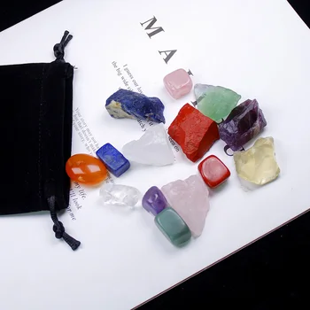 Runyangshi 2 stiluri 14pcs Naturale cristal piatră brută șapte chakra Terapie de Sănătate Piatră de cuarț de cristal colecție cadou