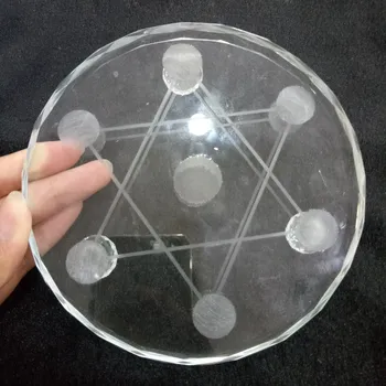 120mm clar Placă de sticlă Șapte Stele Grup de Suport glob de Cristal Sferă de sticlă Transparentă de bază Decor Interior Figurine Ornament
