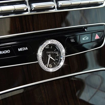 Accesorii auto Centrală Ceas de Masă, Ceas Inel cu Diamant Garnitura Capac Pentru Mercedes-Benz C E S CLS GLC W205 W212 W213 W222 W218 X253