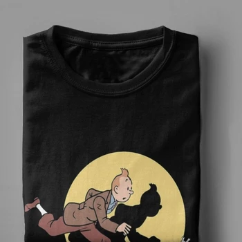 Tin Tin Filmul Aventurile Lui Tintin Tricouri Barbati Din Bumbac Vintage Tee Shirt Echipajul Gât Tee Haine De Vara