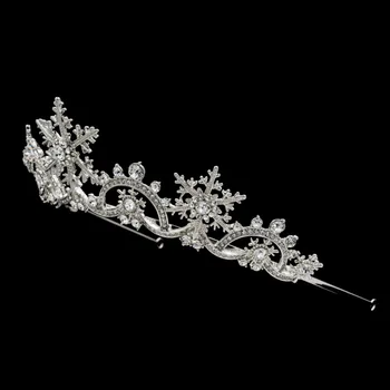 Real Cristale Austriece Femei Printesa Fulg de nea Tiara Coroana Mireasa Nunta Crăciun de Păr Bijuterii Accesorii SHA8756