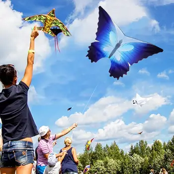 Noi Fluture Albastru Zmeu Greu cu aripi de Nailon în aer liber Zburatoare Si Zmeie Bara de Control 30M Cu Pentru Copii Jucării Linie Y8X0