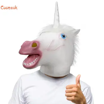 Cosmask Unicorn Magic Cal Masca Noutate Costum De Halloween Petrecere De Unicorn Latex Cap De Animal Masca Pentru Petrecere