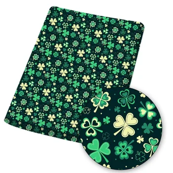 St. Patrick ' s Day Poliester Tesatura de Bumbac Verde Frunze Imprimate Tesatura DIY de Cusut Acasă Textile, Îmbrăcăminte, Materiale de 45*145cm 80g