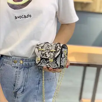 Noua moda de sarpe model de camuflaj diagonală geanta cu personalitate lanț sac de mici și de buzunar pungă în 2019