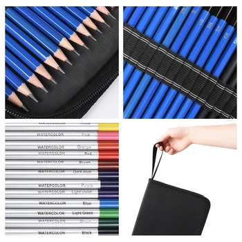 72PCS Desen Creioane Set Schiță Creioane Colorate Acuarela Metalice Gras Artist Complet Kit de Artă cu Panza Caz