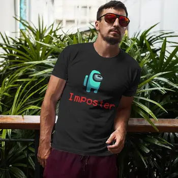 Impostor Homme T-Shirt Printre NOI Multiplayer Online Joc Deducere Socială, Tricouri din Bumbac Supradimensionate, cu Maneci Scurte