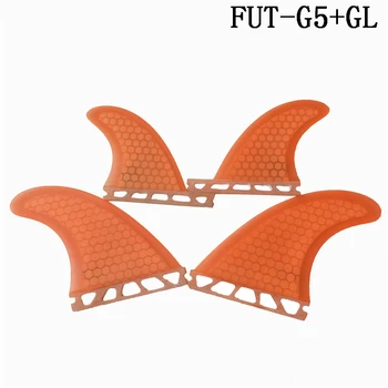 Viitorul G5+GL placă de surf fin quad fin set de fibra de sticla de tip fagure fin de culoare Portocalie aripioare