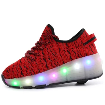 2020 Adidași pantofi cu role Cu două Roți Wheelys Condus Pantofi Copii Fete Copii Baieti Lumina Stralucitoare Luminos Iluminat