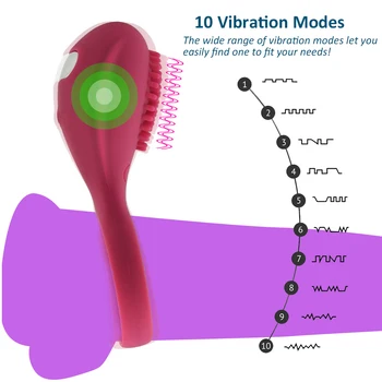 Vibratoare Inel de Penis Dublu Plăcere Penis Inel Erectie de sex Masculin Enhancer și de sex Feminin de Stimulare Clitoris cu Vibrator pentru Barbati,Femei si Cupluri