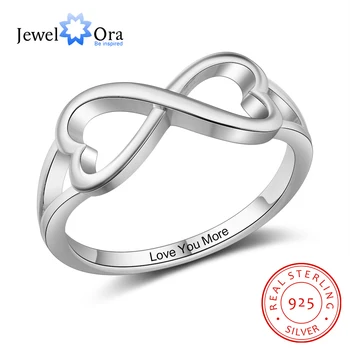 Personalizate Gravura Argint 925 Infinity Inima Inele pentru Femei Personalizate Inel de Promisiune Bijuterii (JewelOra RI102760)