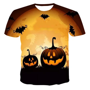Bărbați Îmbrăcăminte Dovleac de Halloween 3D tricou Barbati Streetwear Maneca Scurta Bluze Frumoase de sex Masculin Haine Casual 3D Print T Shirt