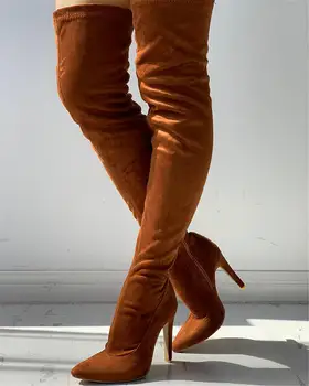 SaraIris Nou Brand Subliniat Toe Peste Genunchi Cizme Sexy, Tocuri Inalte Subtiri Coapsei Cizme Pentru Femei Elegante, Pantofi De Toamnă Femeie