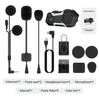 HEROBIKER Motocicleta Interfon Impermeabil 1200M Bluetooth Intercom Cască Cască Moto cu Cască setul cu Cască fără Fir Interfon