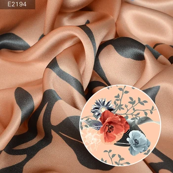 HYSK 100pure mătase crep satin tesatura naturala ducesa de flori digitale de imprimat materiale textile fabricarea de îmbrăcăminte on-line E2191
