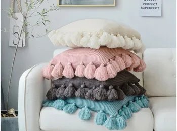 Solid de culoare suzuo marginea tricotate perna Nordic ins stil perna creative acasă canapea pernă decorativă