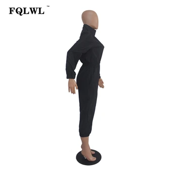 FQLWL Streetwear Salopetă pentru Femei Salopeta cu Maneca Lunga Roz Negru Salopeta de sex Feminin 2018 Casual Bodycon Salopete Pentru Femei Costum