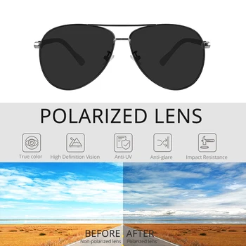 Kdeam Bărbați Vintage Polarizat ochelari de Soare Brand Clasic Pilot ochelari de Soare Acoperire Lentile de Conducere Ochelari Pentru Barbati