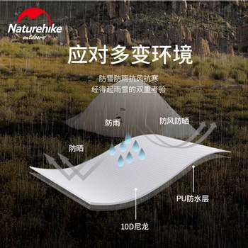 Naturehike Nou Upgrade Cloud 2 Ultralight Cort 10D Nailon Silicon Portabil Auto în Picioare, în aer liber, Camping, Corturi, Cu acces Gratuit la Mat