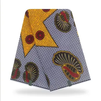 Noul design African Wax Tesatura 6 metri Nigerian Stil Ceara de Imprimare pentru Haine Tesatura Bumbac African Ghana Tesatura