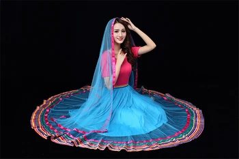 2-Bucata 15% Reducere Sari Indian Belly Dance Rochie Tibet Sociale de Dans Kathak BharataNatyam Plus Dimensiune 6XL Transport Gratuit