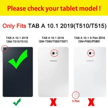 Caz Pentru Samsung Galaxy Tab 10.1 2019 T510 T515 SM-T510 SM-T515 Acoperi Funda Tableta Pisică Arbore Model Flip Stand Shell +Cadou