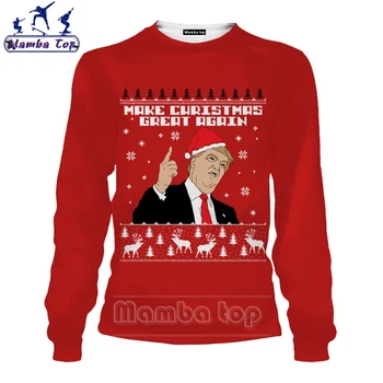 Mamba top de Imprimare 3D de Crăciun Tricoul Haios Tricou cu Maneca Lunga om de Zăpadă Oamenii de Fitness Harajuku Donald Trump Femei Streetwear