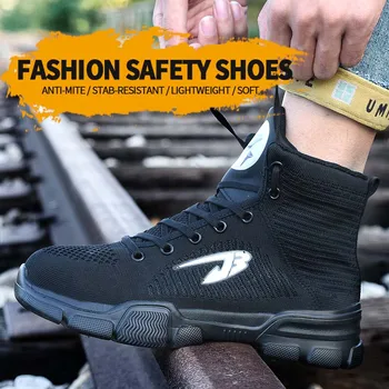 Noua expoziție Pantofi de Lucru Cizme de Siguranță 2019 Moda de Iarnă Bărbați Anti Zdrobitor de Bumbac Oțel Degetul Mare Sus Cizme în aer liber Pantofi de Siguranță