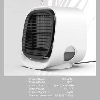 Air Cooler Fan Mini Desktop Aer Conditionat cu Lumina de Noapte Mini USB de Răcire cu Apă Ventilator Umidificator Purificator Multifuncțional de Vară