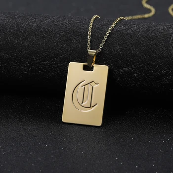 Personalizate De Aur Scrisoare Inițială Din Oțel Inoxidabil O-Z Alfabet Pandantiv Coroziune Colier Pentru Femei Pandantiv Bijuterii Cadouri Pentru Bărbați