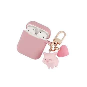 Drăguț Roz De Porc Caz Pentru Apple Airpods 123 Pro Caz Silicon Cască Bluetooth Accesorii Căști Proteja Capacul Cu Inel Cheie