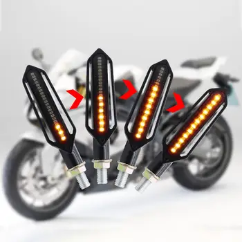 Amber Motocicleta Semnale Rândul său, LED-uri de Lumină care Curge Apă Lumini Intermitente Motociclete Semnalizare Indicatoare roșie a lămpii de frână Cu DRL