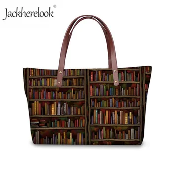 Jackherelook Epocă Biblioteca Raft de cărți Tipărite Genți de mână pentru Femei Mari Recipienti din plastic Geanta de Umar Femei Cumpărături Bolsa de Sus-mâner Cutie