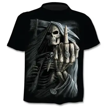 Moda heavy metal Grim Reaper CRANIU 3D Imprimate T-shirt stil Harajuku casual T-shirt hip hop strada în partea de sus