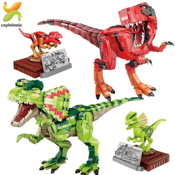2076pcs Jurassic Dinozaur Tyrannosaurus Rex Dilophosaurus Blocuri Mari de Animale Model de Oraș Film Cărămizi Jucarii pentru Copii
