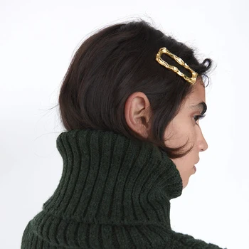 Za Aur Clip de Păr Pentru Femei de Metal Geometirc Agrafă de păr Agrafe de par Set Pătrat Triunghi agrafe de Par Accesorii de Modă ZA Bijuterii