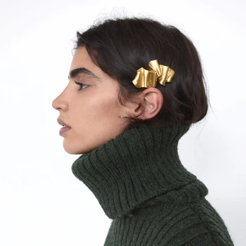 Za Aur Clip de Păr Pentru Femei de Metal Geometirc Agrafă de păr Agrafe de par Set Pătrat Triunghi agrafe de Par Accesorii de Modă ZA Bijuterii